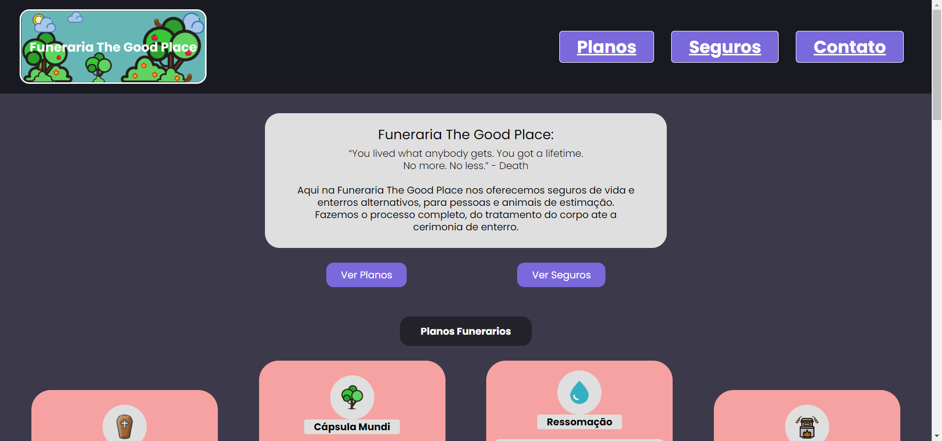 visualização prévia da pagina The Good Place
